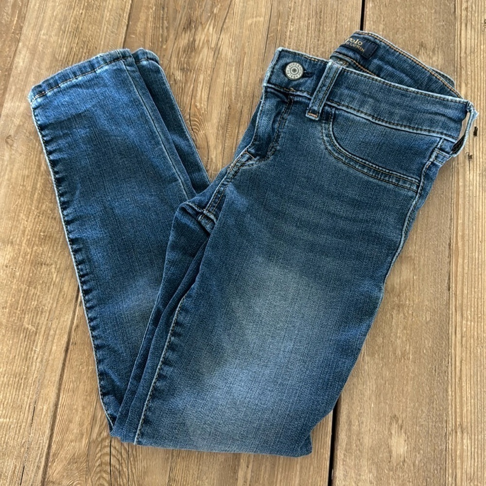 Polo Ralph Lauren Little Girls Aubrie Denim Leggings Size 8